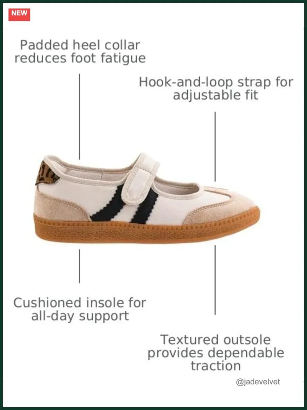 Mary Jane Sneaker Hook & Loop Cushioned Insole Gum Rubber Sole Women's Casual